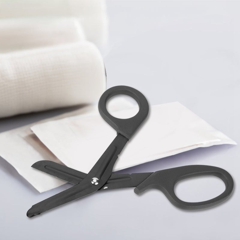Trauma Shears: Stainless Steel Curved Serrate Blade - Ergonomic Labor-Saving Handle Wire Stripping Hole For First Aid Emergency Military Rescue - Image 5