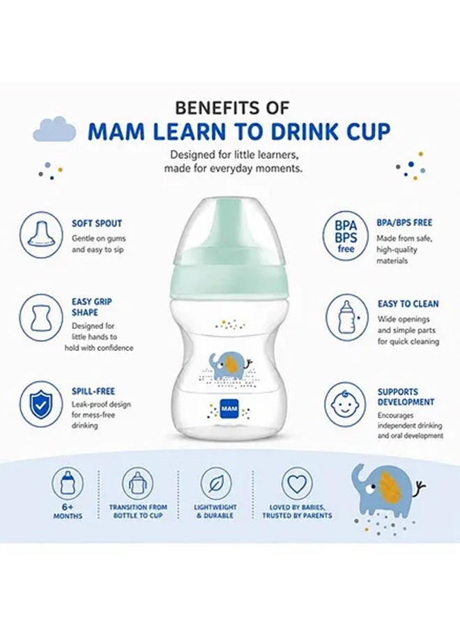 MAM Learn to Drink Training Cup for Babies and Toddlers, 190 ml, Boy - Image 3