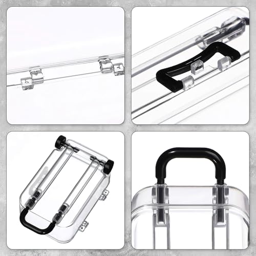 Ylapagne 12 PCS Mini Luggage Storage Box, Plastic Transparent Cubes Travel Suitcase with Wheel Candy Jewelry Display Covers Case Wedding Bride Gift Packaging Boxes for Party Favors (Black) - Image 5