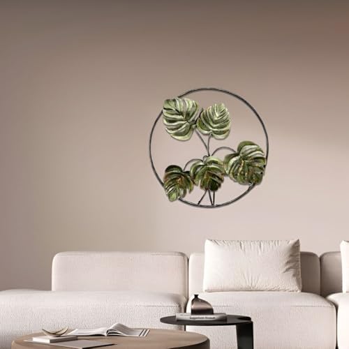 Framing Hub - Iron Big Handcrafted Multicolor Round Metal Leaf Abstract Wall Art Decorative Wall Frame Sculpture for Living Room Bedroom Drawing Room Home Decor - Image 4