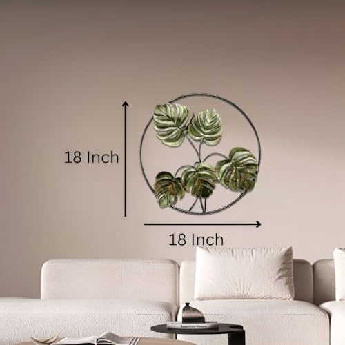 Framing Hub - Iron Big Handcrafted Multicolor Round Metal Leaf Abstract Wall Art Decorative Wall Frame Sculpture for Living Room Bedroom Drawing Room Home Decor - Image 3