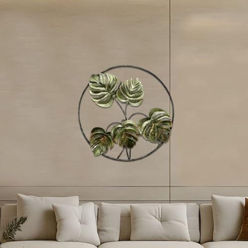 Framing Hub - Iron Big Handcrafted Multicolor Round Metal Leaf Abstract Wall Art Decorative Wall Frame Sculpture for Living Room Bedroom Drawing Room Home Decor - Image 2