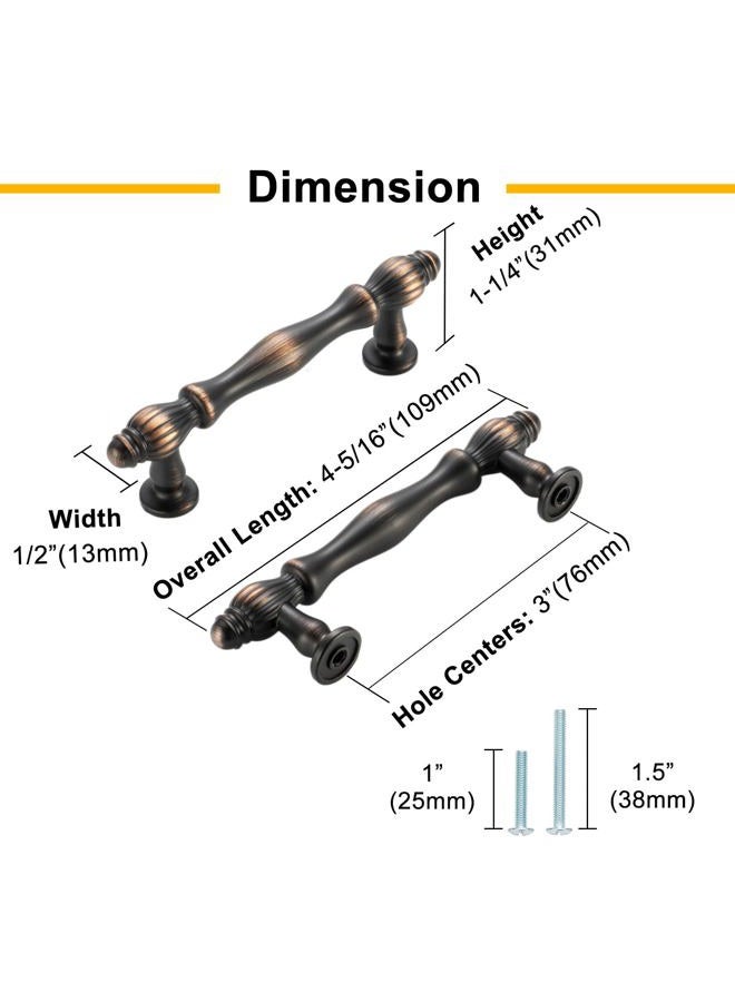 BEROSSA 10 Pack 3 Inch Oil Rubbed Bronze Cabinet Pulls Brushed Bronze Cabinet Handles Bronze Hardware for Kitchen Cabinets 2510 Drawer Dresser Cupboard Bedroom Bathroom - Image 3