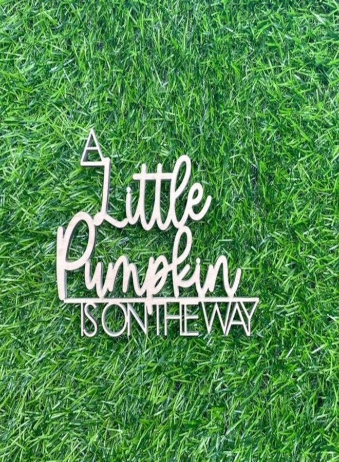 QENWWENG Our little Pumpkin is on the way Sign for Backdrop,Wooden Pumpkin Theme Baby Shower Party Decorations for Autumn Theme,Gender Reveal Party Decorations - Image 1