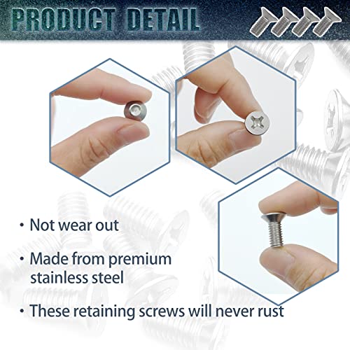 RBOKO 8PCS Stainless Steel Retaining Screws for Front and Rear, Stainless Steel Brake Disc Rotor Screws, 936-000-601-40-H, Compatible with Acura, Honda, Kia Models and Hyundai - Image 3