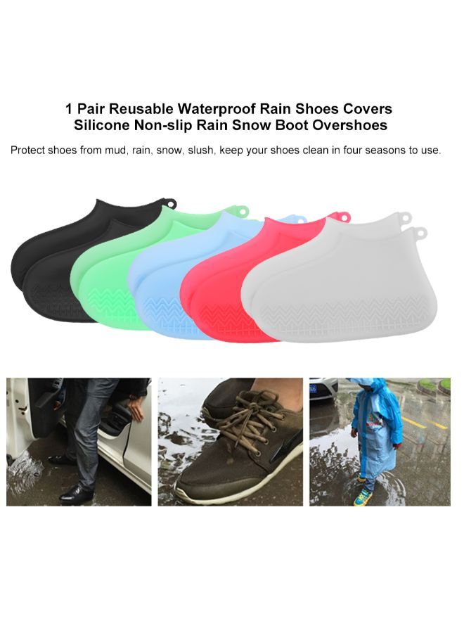 NIBEMINENT Overshoes Reusable Waterproof Non-Slip Rain Shoe Cover White  - Image 5