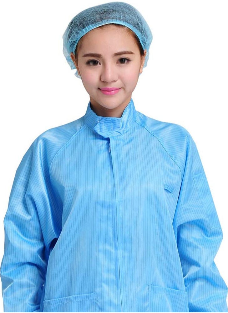 SAQOWARE 100 Peice Disposable Hair Net/Mob Caps/Hair Caps-Blue with elastic stretch band Polypropylene Hats  - Image 4