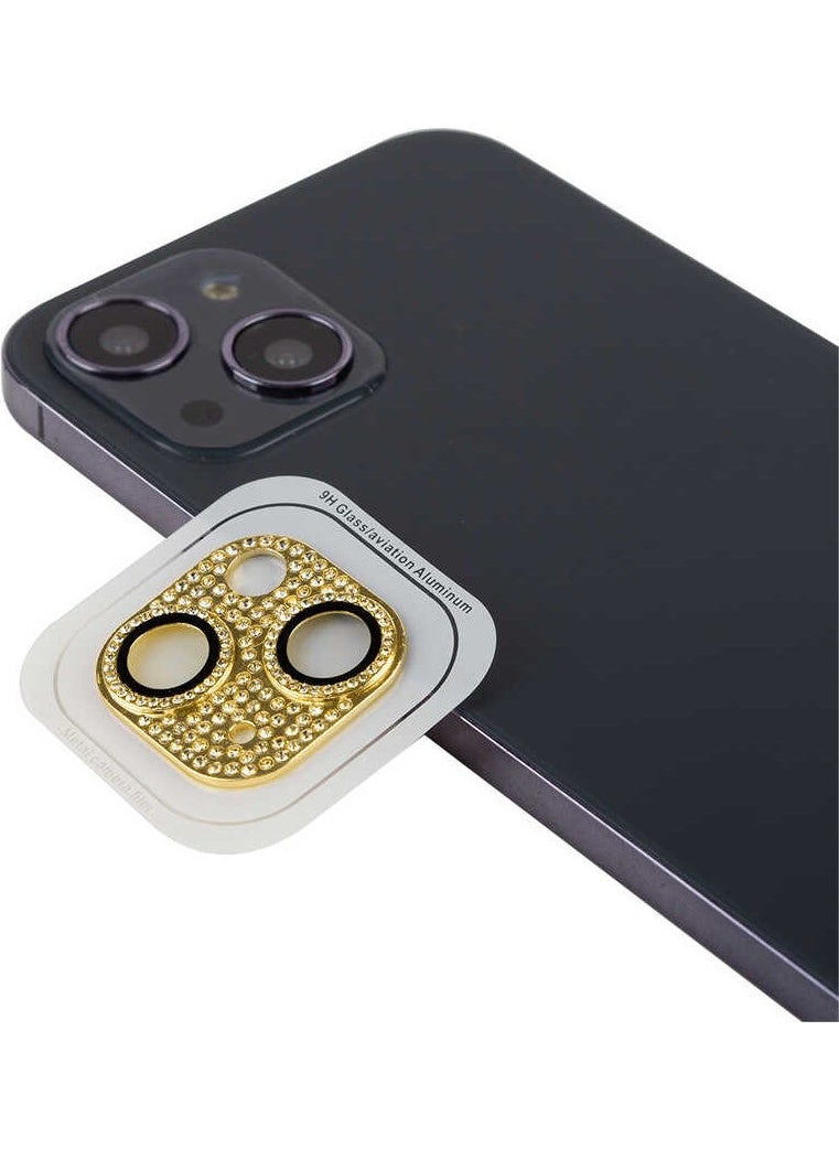 Rona Store iPhone 13 Compatible Zore Cl-08 Camera Lens Protector-Gold 