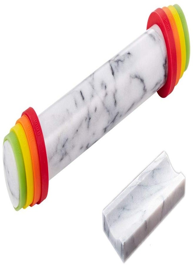 JEmarble Adjustable Rolling Pin with Silicone Guide Rings (Premium Quality) - Image 1