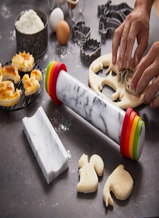 JEmarble Adjustable Rolling Pin with Silicone Guide Rings (Premium Quality) - Image 4