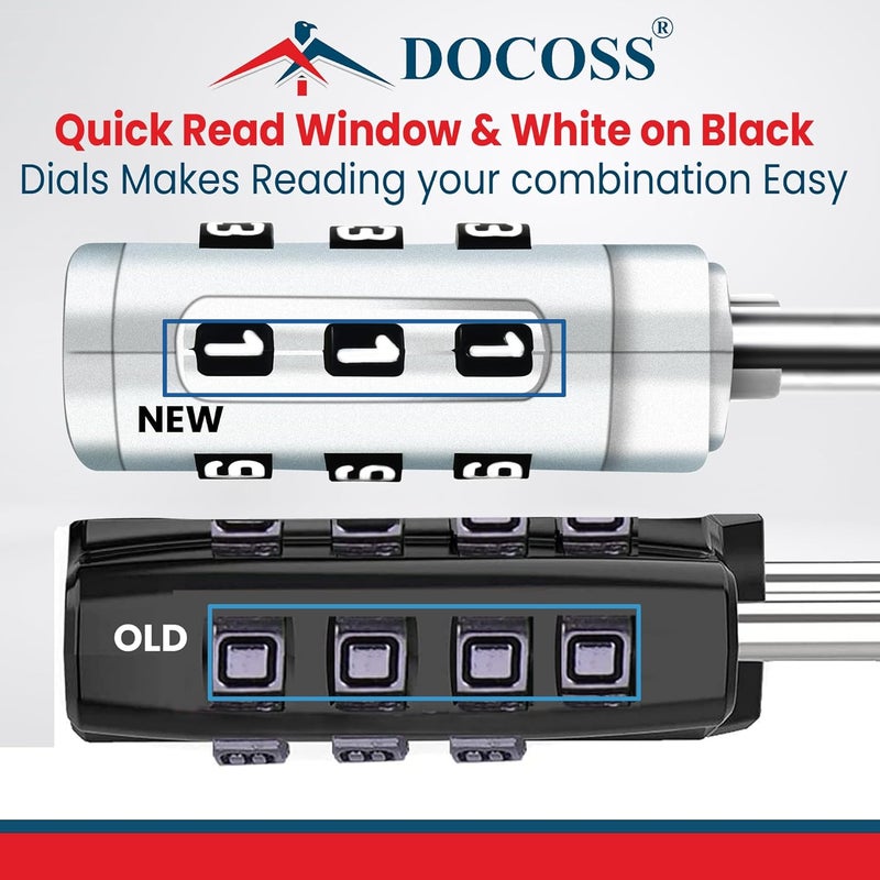 DOCOSS -202 Strong ABS TSA Locks for Luggage, Number Lock for Bag Small Locks for Luggage TSA Lock Combination Password Locks for Travel (White (1 pc) - Image 4