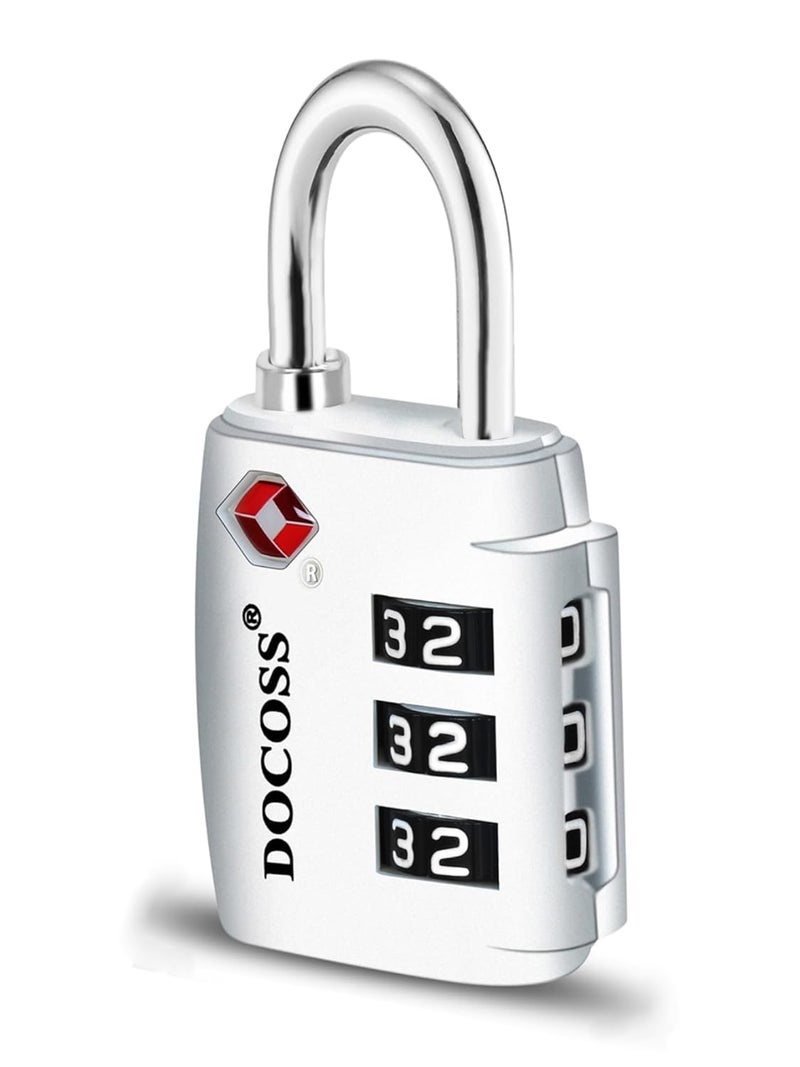 DOCOSS -202 Strong ABS TSA Locks for Luggage, Number Lock for Bag Small Locks for Luggage TSA Lock Combination Password Locks for Travel (White (1 pc) - Image 1