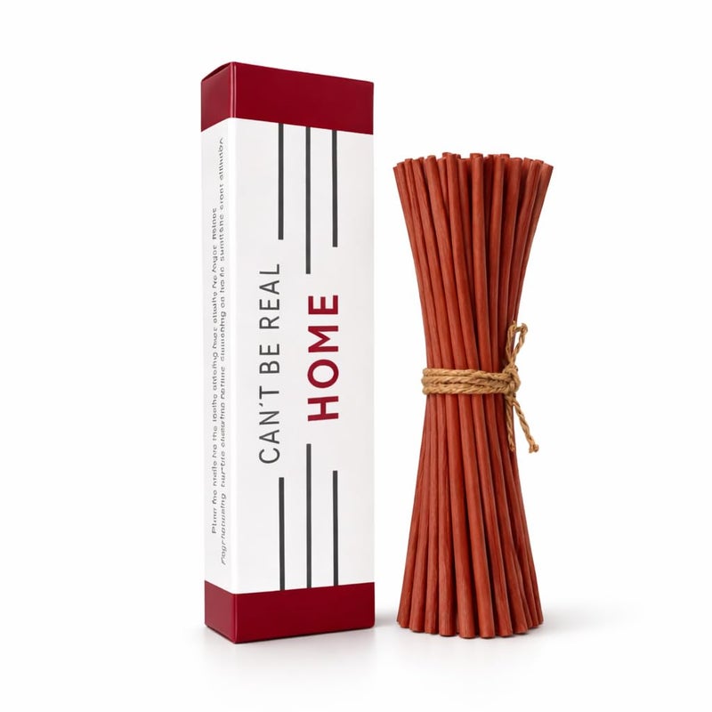 Reed Diffuser Sticks, Natural Rattan Sticks, Reed Diffuser & Essential Oil Aroma Diffuser Replacements Sticks for Home & Office (50, Red)