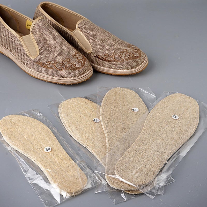 Loofah Shoe Insoles Breathable Sweat Absorption Insoles, Wear-Resistant Loofah Cushion Pads for Men and Women Size 40, Natural Foot Care Inserts for Everyday Use - Image 4
