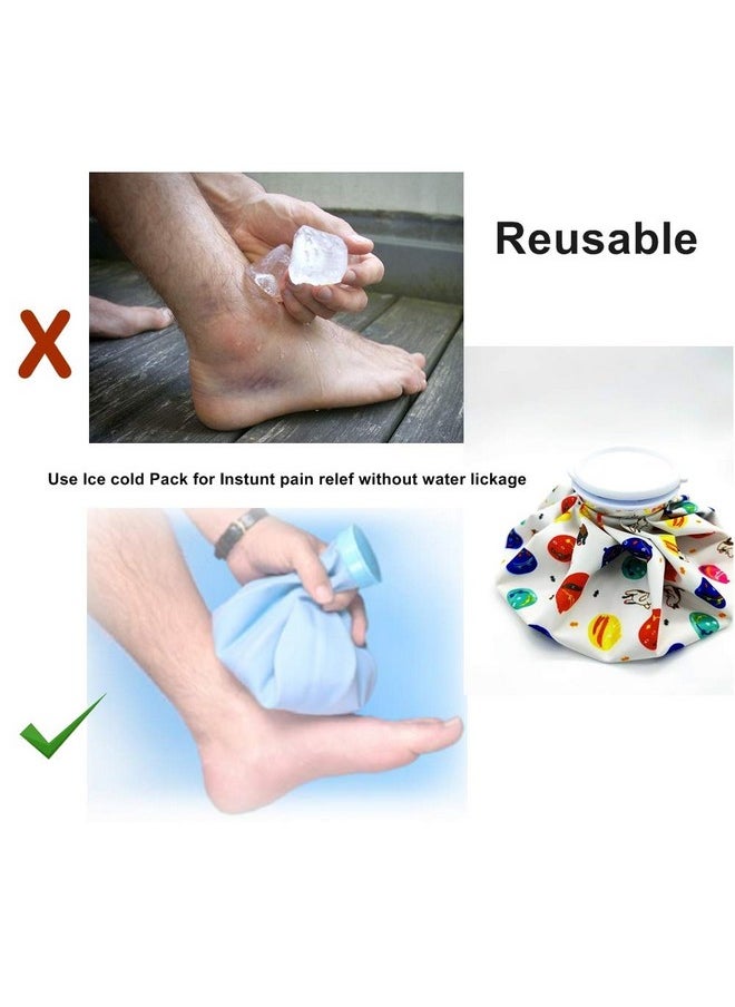 Debire - Cold Ice Pack Bag Reusable Hot And Cold Water Bag For Sports Injuries Treatment, First Aid Hot & Cold Therapy And Pain Relief (Multicolored & Design)(9" Inch) - Image 1