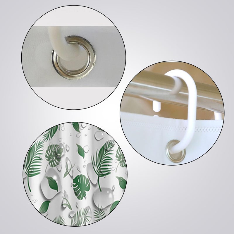 Kuber Industries Shower Curtain | PEVA Shower Curtain | Bath Drape | Shower Curtain for Bathroom | AC Shower Curtain | Shower Curtain for Hotel-Home with 12 Hooks | FQ002MC | Multicolor - Image 4