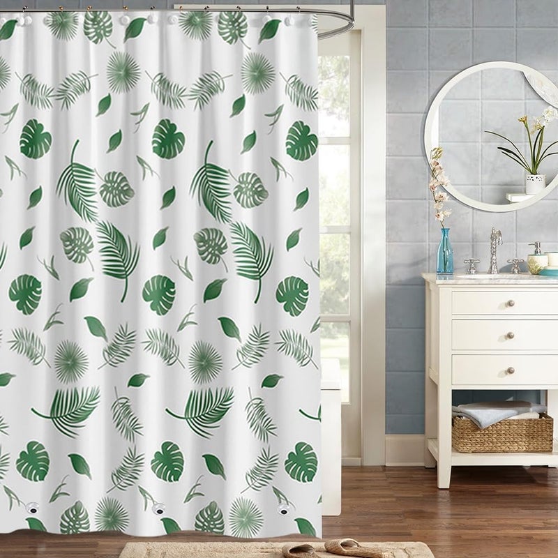 Kuber Industries Shower Curtain | PEVA Shower Curtain | Bath Drape | Shower Curtain for Bathroom | AC Shower Curtain | Shower Curtain for Hotel-Home with 12 Hooks | FQ002MC | Multicolor - Image 2