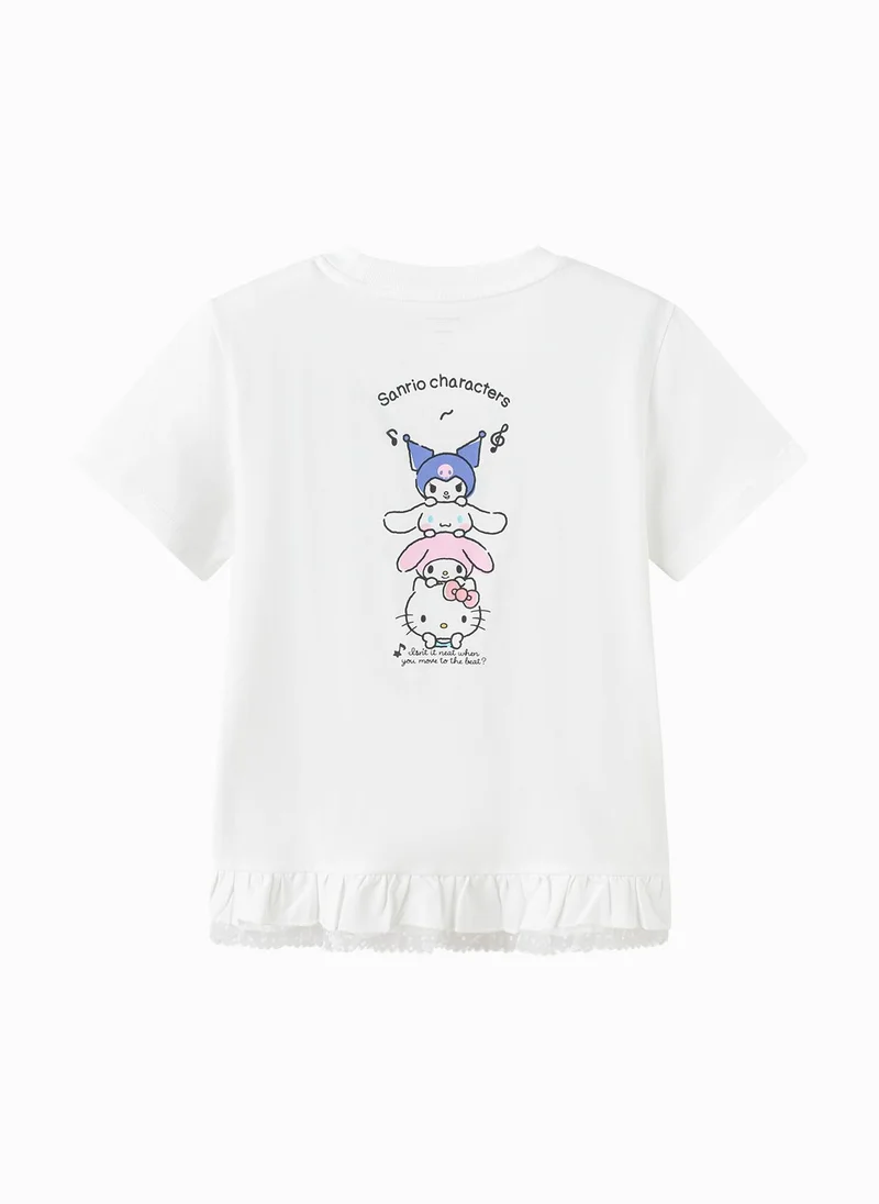 Balabala White Kids Girls Round v-neck short-sleeved T-shirt for Women | Best Price UAE