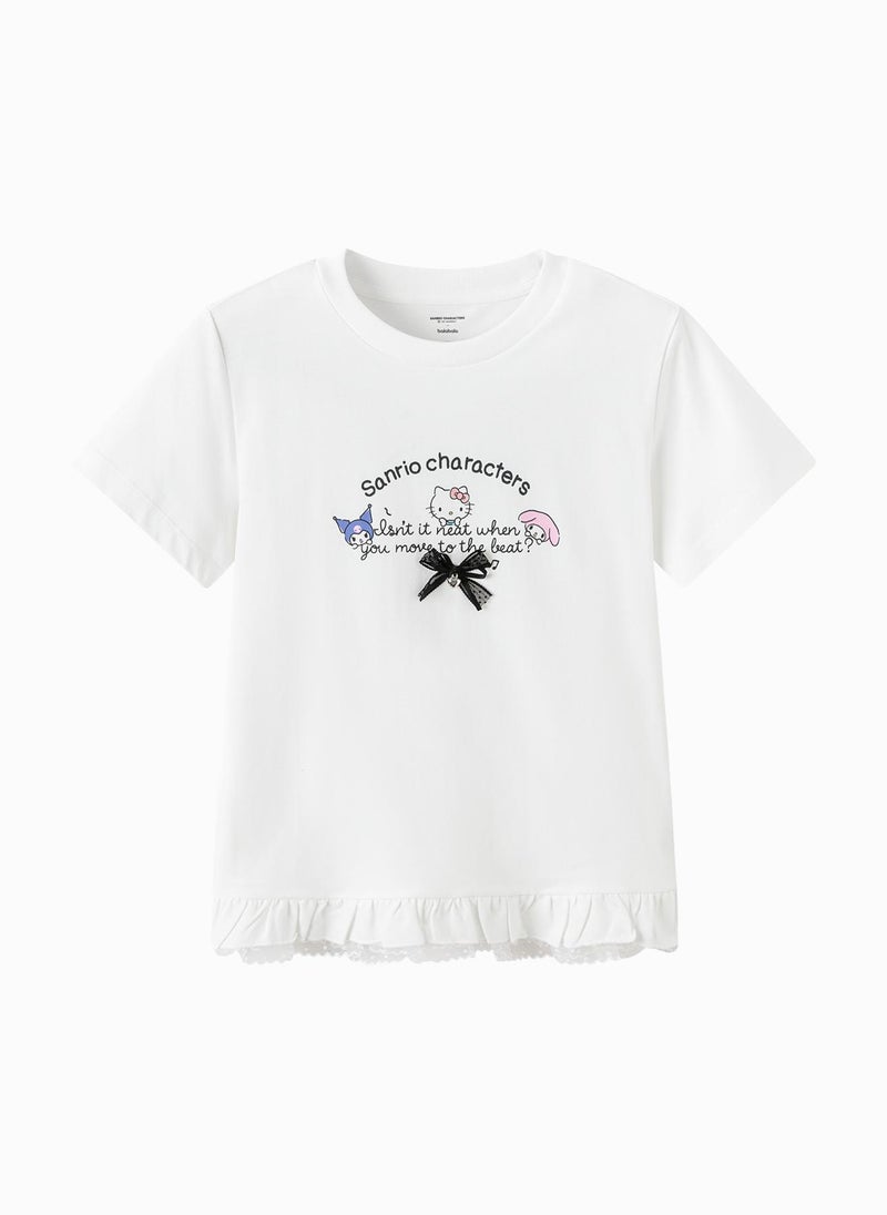 Balabala Kids Girls Round neck short-sleeved T-shirt - Image 1
