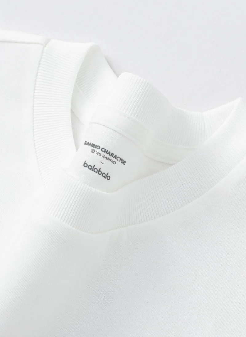 Balabala White Kids Girls Round v-neck short-sleeved T-shirt for Women | Best Price UAE