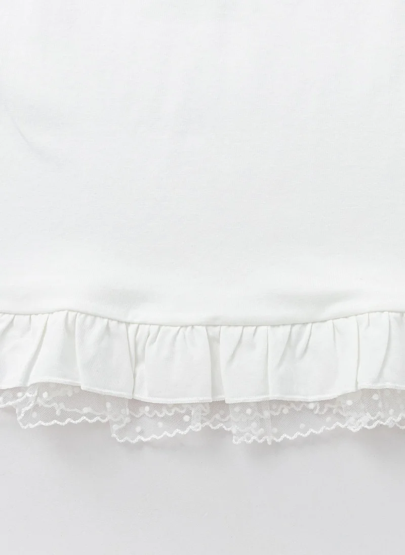 Balabala White Kids Girls Round v-neck short-sleeved T-shirt for Women | Best Price UAE