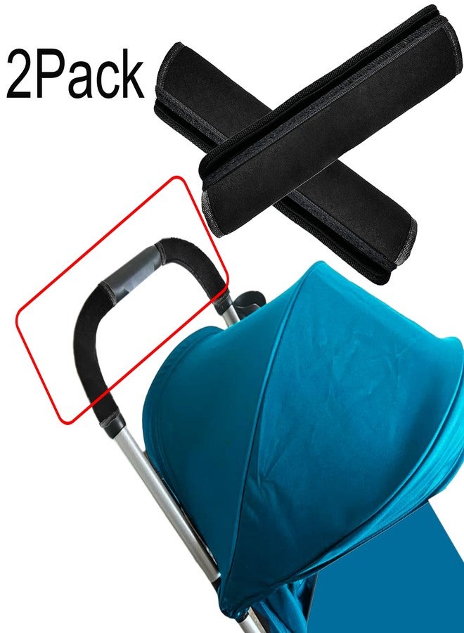 Anglepingping 2 Pack 10.82×5.51in Armrest Handle Cover,Universal Pushchair Protector Handlebar Sleeve Bumper,Dust Proof Handle Accessories Removable Fabric Pushchair Case Grip Bar Replacement Covers(Black) - Image 3