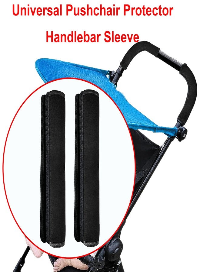 Anglepingping 2 Pack 10.82×5.51in Armrest Handle Cover,Universal Pushchair Protector Handlebar Sleeve Bumper,Dust Proof Handle Accessories Removable Fabric Pushchair Case Grip Bar Replacement Covers(Black) - Image 5