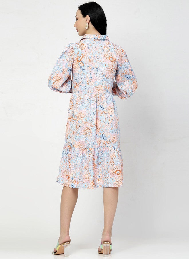 PlusS Floral Print A-Line Dress for Women - Image 4