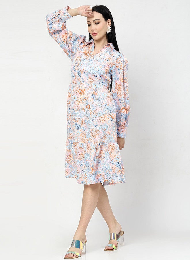 PlusS Floral Print A-Line Dress for Women - Image 3