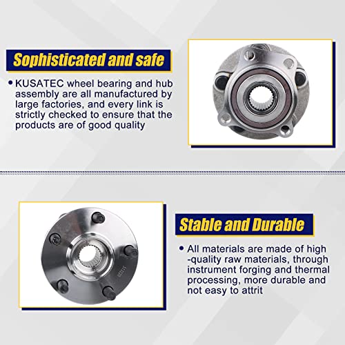 KUSATEC 513220 2PCS Front Wheel Bearing and Hub Assembly Compatible with Subaru Outback Legacy 2005 2006 2007 2008 2009 2010 2011 2012 2013 2014, 5 Lug Bolts w/ABS - Image 4