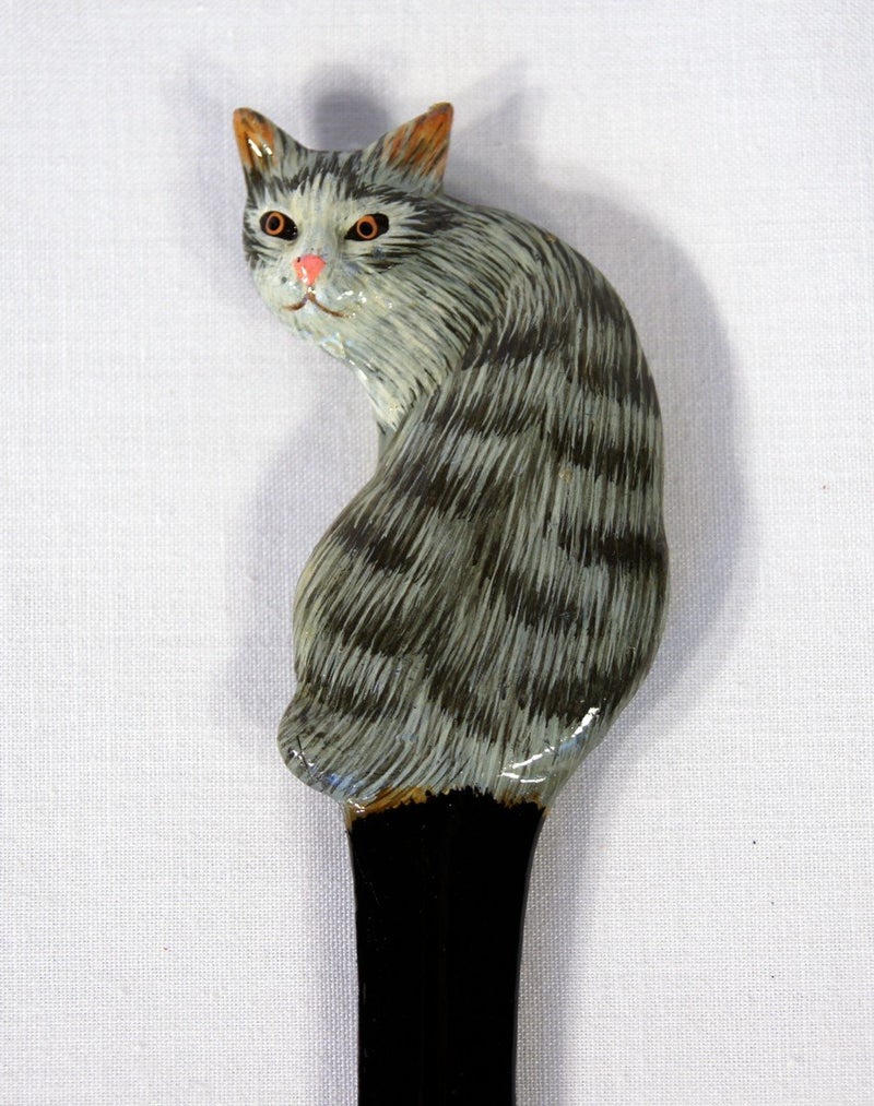 LX Hand Painted Gray Cat Letter Opener - Image 2
