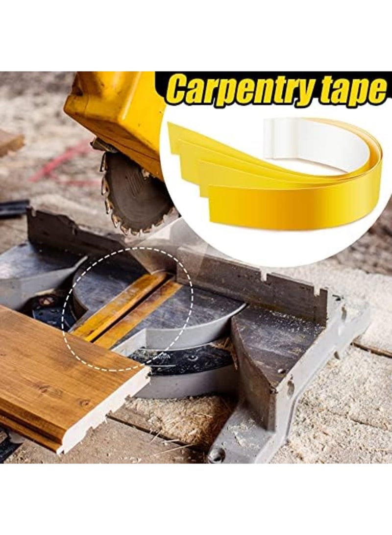 Luckam Zero Gap Woodworking Tape, 20 Pcs More Accurate Cuts on Miter Saw Table Saw PVC Self Adhesive Strips for Positioning Wood Cutting, 2 X 14 Inch, Yellow - Image 3