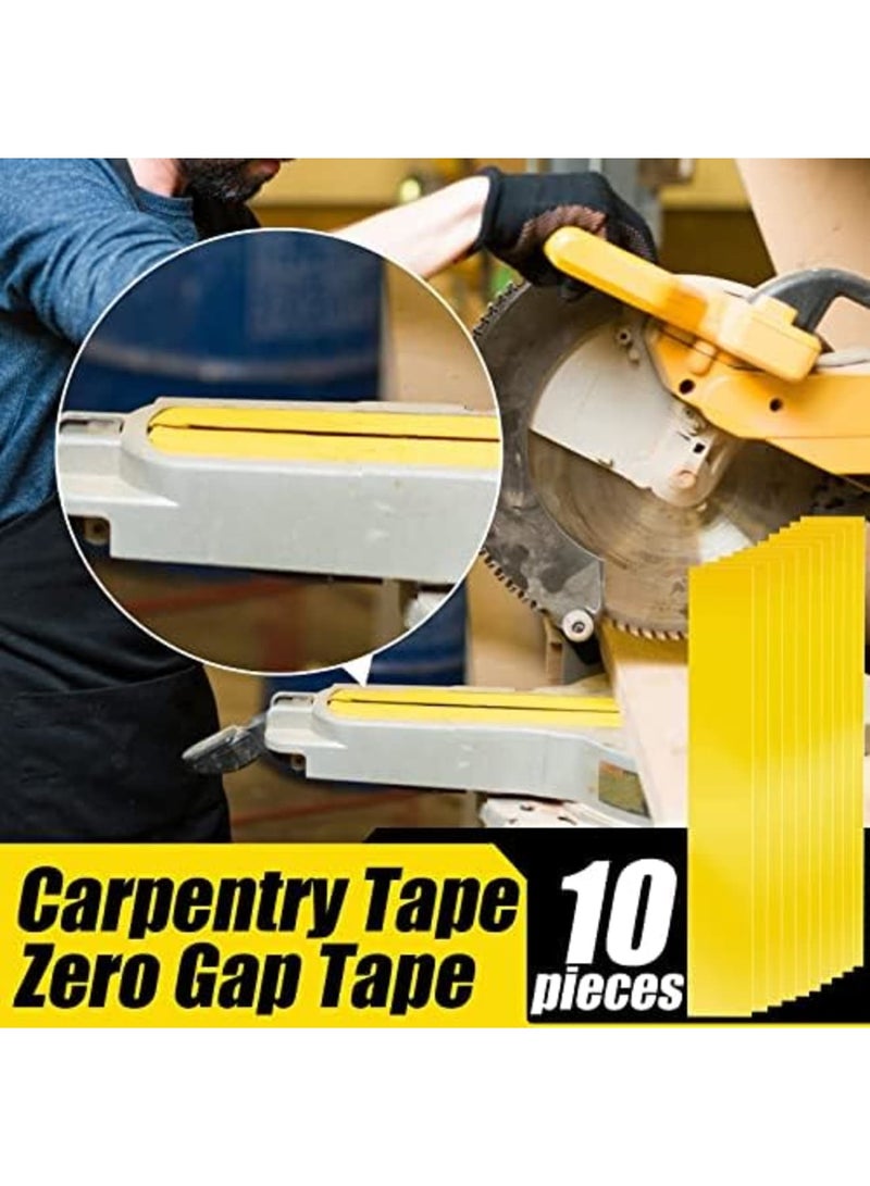 Luckam Zero Gap Woodworking Tape, 20 Pcs More Accurate Cuts on Miter Saw Table Saw PVC Self Adhesive Strips for Positioning Wood Cutting, 2 X 14 Inch, Yellow - Image 5