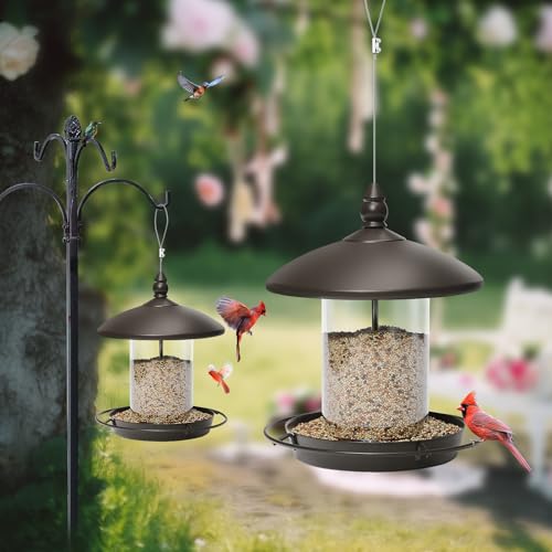 Youvip Pack of 2 Metal Roof Bird Feeder for Backyard Birds Bronze - Image 3