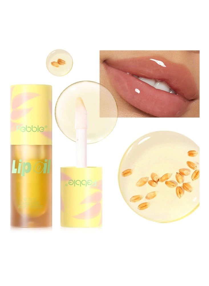 فيبيل زيت الشوفان للشفاه - مرطب ، ممتلئ ، علاج شفاه طبيعي 100٪ للشفاه الجافة والمتشققة - زيت شفاه مغذي بعمق ، ترطيب طويل الأمد ، زيت شفاه عضوي - Image 1