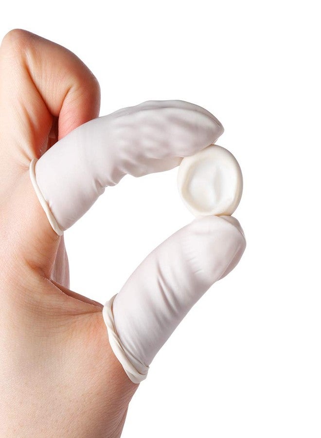 Lind Kitchen 150pcs Disposable Latex Finger Cots Protective Fingertips Gloves Rubber Industrial Fingerstall Sleeves 65x25mm (White) - Image 4