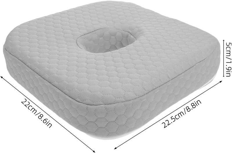 Generic Ear Piercing Pillow for Side Sleeping Memory Foam Ear Cushion with Hole Earlobe Support Pillow for Piercings Infection Protection Grey - Image 4