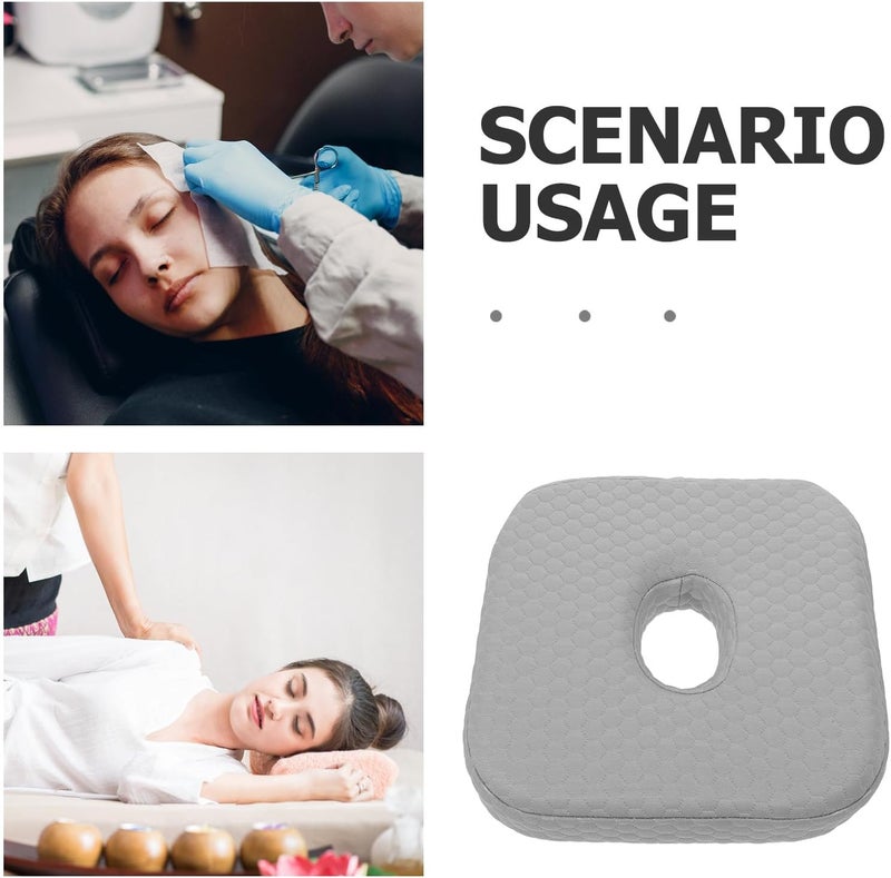 Generic Ear Piercing Pillow for Side Sleeping Memory Foam Ear Cushion with Hole Earlobe Support Pillow for Piercings Infection Protection Grey - Image 3