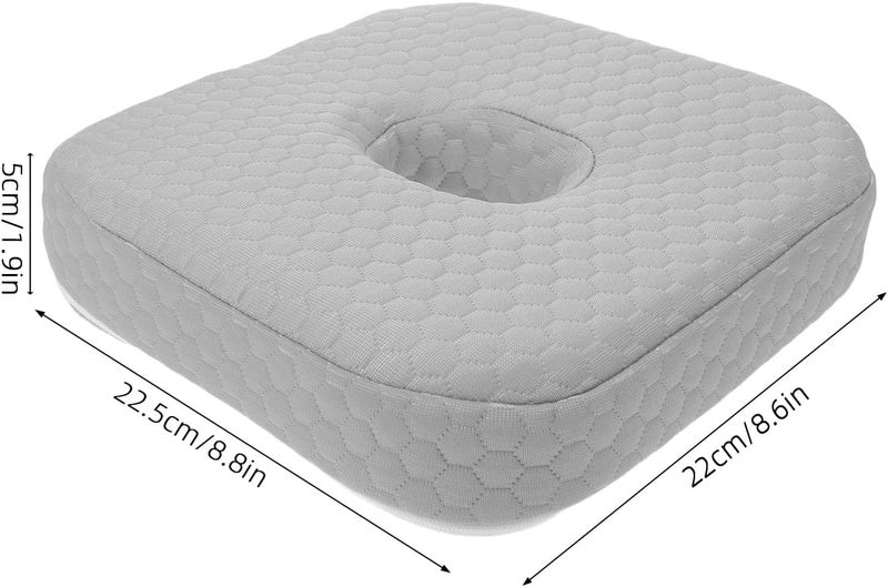 Generic Ear Piercing Pillow for Side Sleeping Memory Foam Ear Cushion with Hole Earlobe Support Pillow for Piercings Infection Protection Grey - Image 2