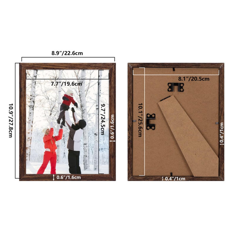PHAREGE 8x10 Picture Frame Bulk Distressed Coffee, Set of 18 MDF Wood Grain Frame for Display 8 by 10 Family Wedding Photos on Tabletop or Wall - Image 2