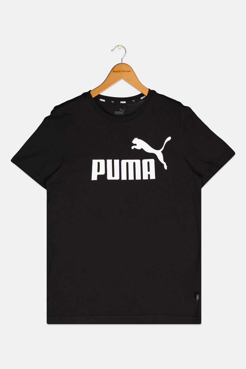 PUMA Kids Boy Short Sleeve Graphic T Shirt, Black/White - Image 1