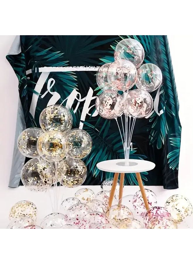 Elegant Balloon Column Tower Stand With Sturdy Base Reusable Plastic Modern Arch Design Spherical Top And Sturdy Legs For Weddings Birthdays Parties Home Decorations Easy Assembly Durable Party Decor 1pc - Image 3