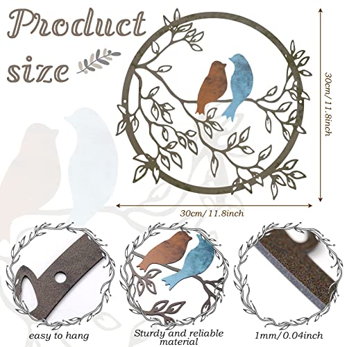 Ferraycle Metal Wall Art Bird on Tree Branch Silhouette Bird Art Decor for Living Room Garden Bedroom Office Home Wall Housewarming Party Decor(Vivid Color) - Image 2
