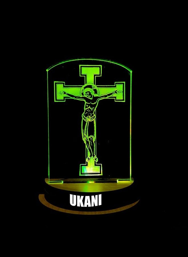 UKANI 3D Jesus Christ Design USB Connected Night Lamp for Car/Office/Desktop/Gift/for Bedroom Hall Table Top 7 Color Change Light Size 3 Inch - Image 5