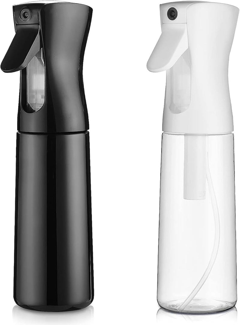 ANTOLE Plastic Spray Bottles,2 Pack Continuous Ultra Fine Mist Water Sprayer,10oz/300ml Refillable Liquid Containers Empty Mist Spray Bottle for Hairstyling,Cleaning,Salons,Plants,Essential Oils - Image 1