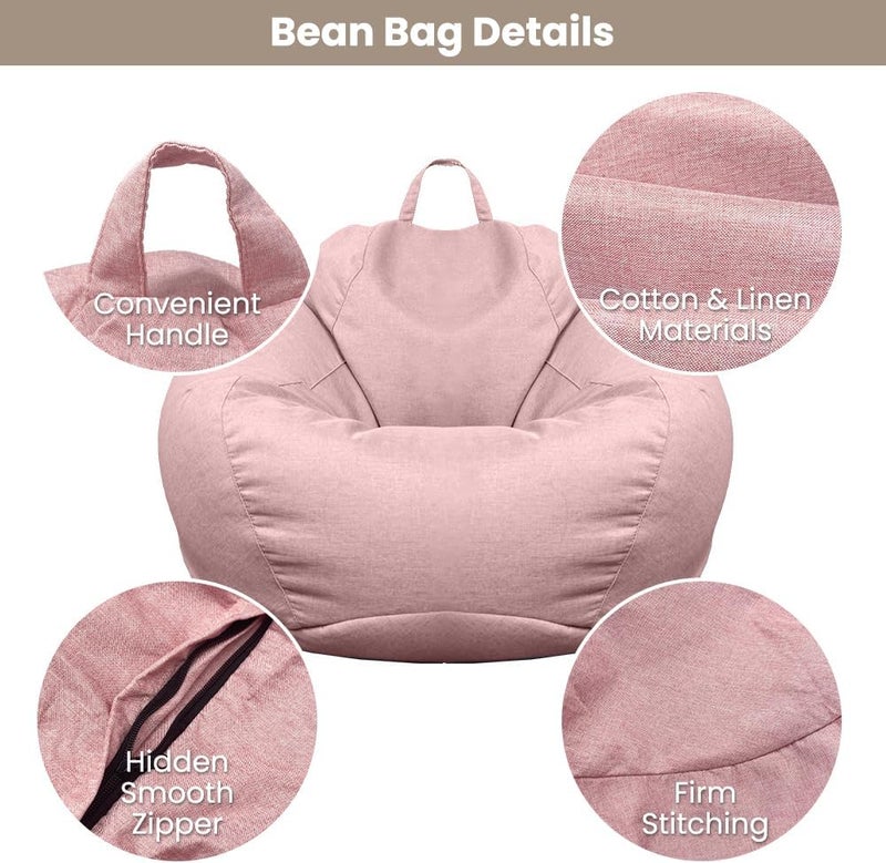 Highdi Adult Bean Bag Chair 80 x 90 cm (without filling) – Rosa Bean Bag Cover for Indoor and Outdoor Use, Children's Bean Bag Chair for Giant Fabric Living Room (No Filler) - Image 4