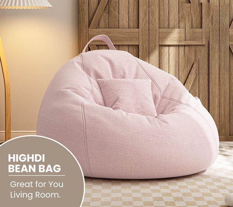 Highdi Adult Bean Bag Chair 80 x 90 cm (without filling) – Rosa Bean Bag Cover for Indoor and Outdoor Use, Children's Bean Bag Chair for Giant Fabric Living Room (No Filler) - Image 2