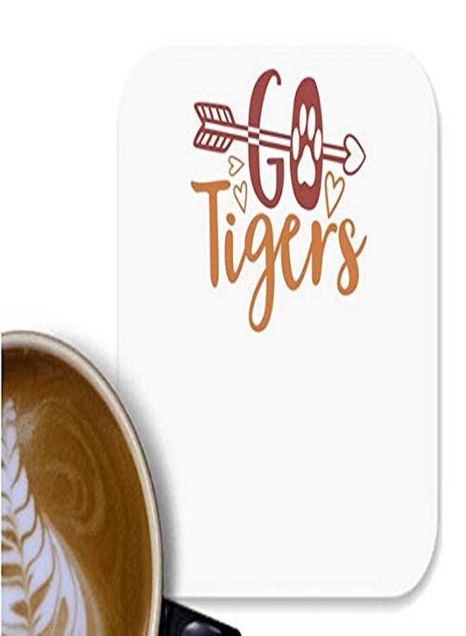 UDNAG MDF Tea Coffee Coaster 'Tiger | go Tigers' for Office Home [90 x 90mm]