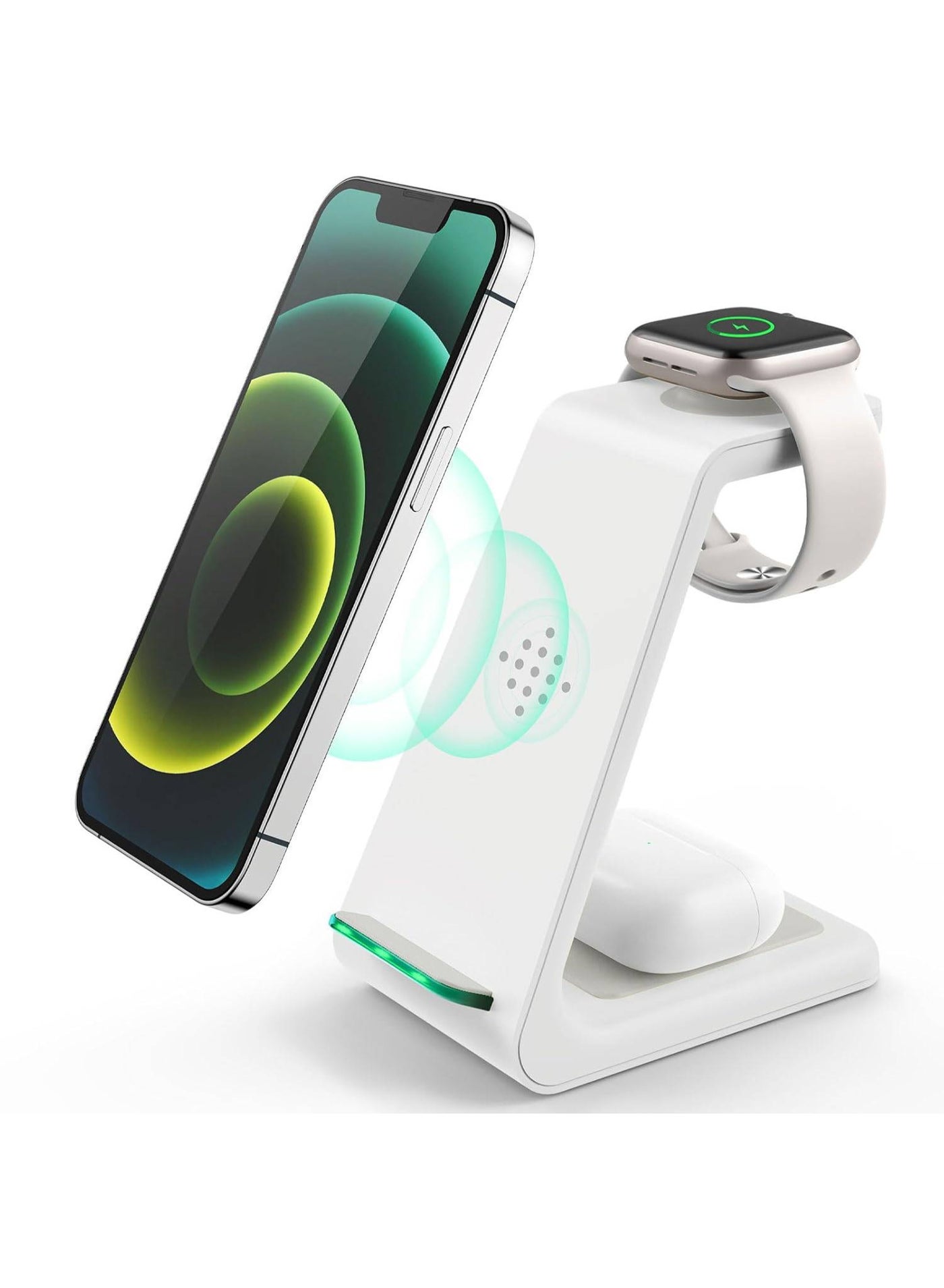 AMROAH 3 in 1 Wireless Charging Station, 2026 Upgraded Fast Desk Charger Station for iPhone 17 16 15 14 13 12 Pro Max Plus, Charger Stand for Apple Watch 11 10 9 8 7 6 5 4 3 2 Ultra SE, Airpods 4 3 2 Pro