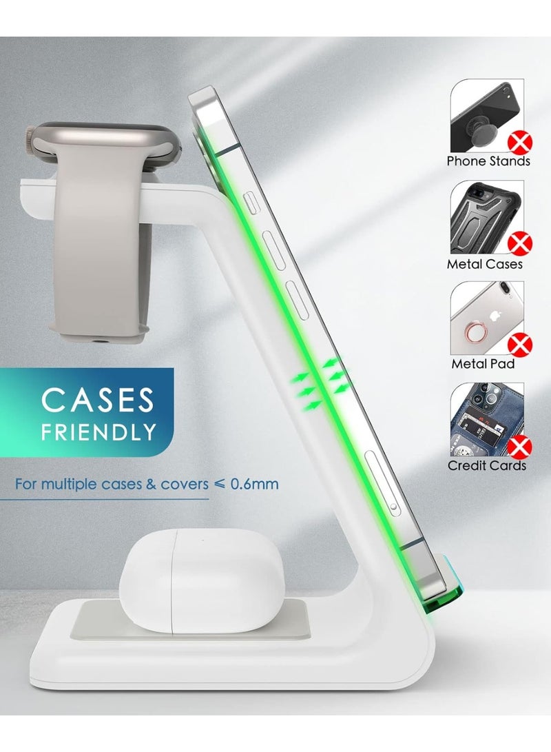 AMROAH 3 in 1 Wireless Charging Station, 2026 Upgraded Fast Desk Charger Station for iPhone 17 16 15 14 13 12 Pro Max Plus, Charger Stand for Apple Watch 11 10 9 8 7 6 5 4 3 2 Ultra SE, Airpods 4 3 2 Pro - Image 3